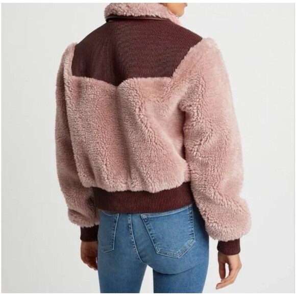 Choosy NWT Luxurious Winter Chic Vintage 90s Streetwear Teddy Fur Bomber Jacket - Picture 6 of 11
